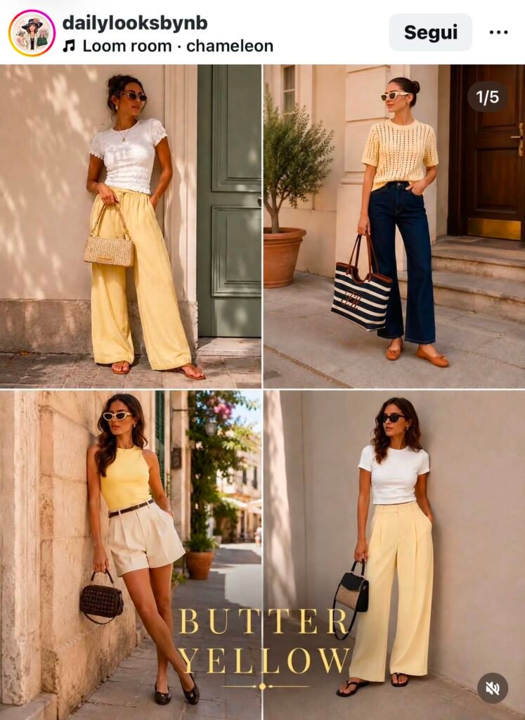 giallo burro estate 2026 idee di outfit e accessori moda 
