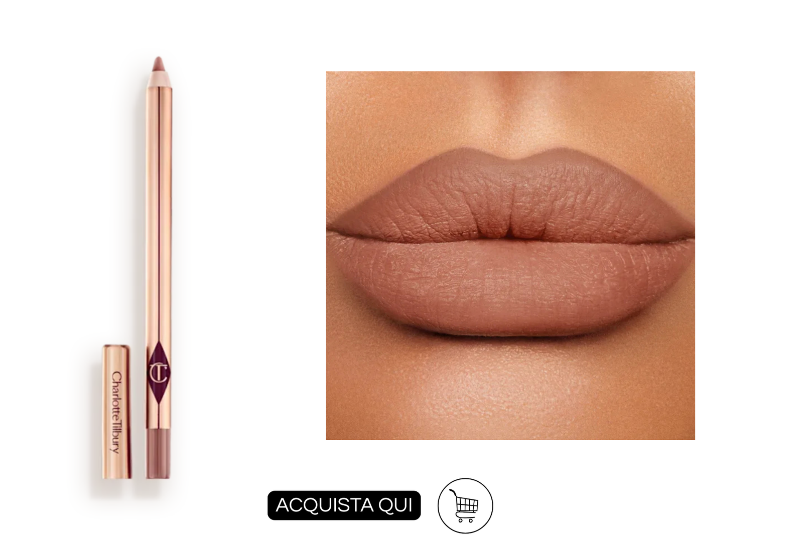 concetto matite labbra nude fredde : Charlotte Tilbury Lip Cheat – Iconic Nude