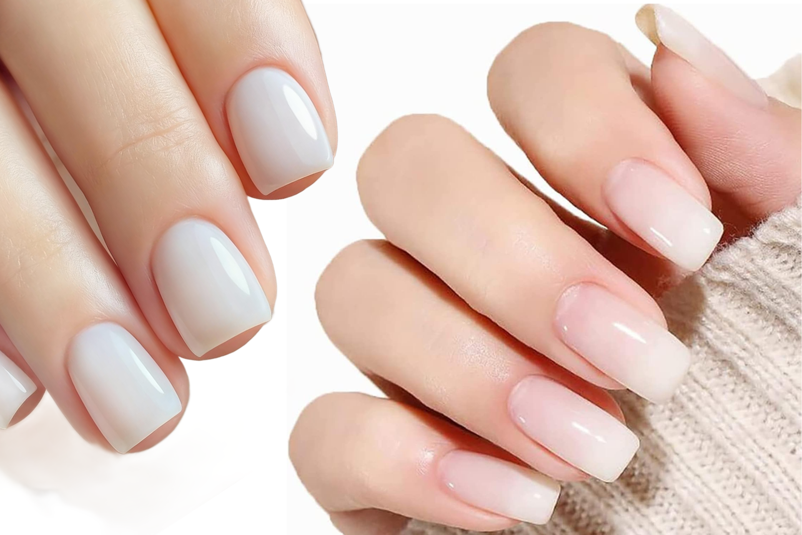 Smalto lattiginoso bianco. primo piano di manicure