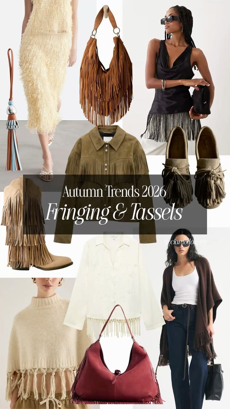 Tendenze moda autunno 2026: ispo per look e accessori con le frange