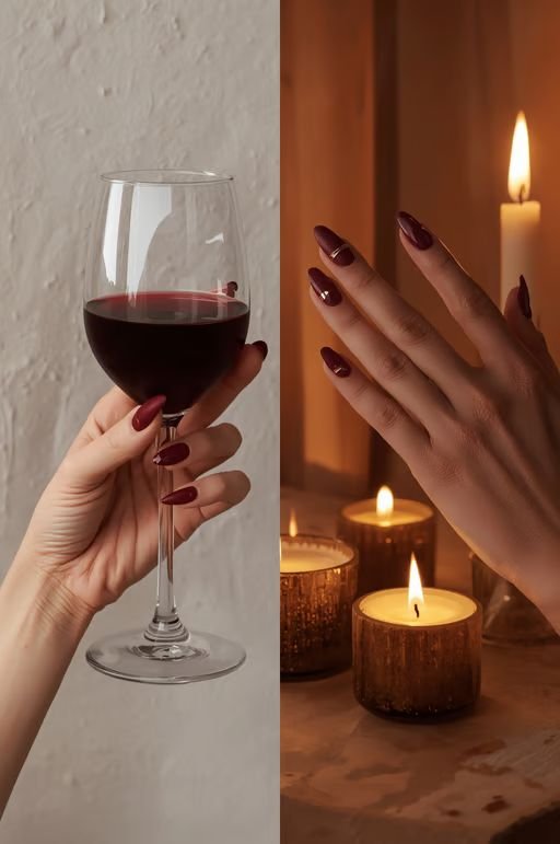 unghie color vino inspo 