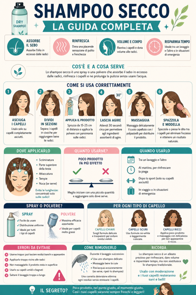 infogrfica utilizzo shampoo secco