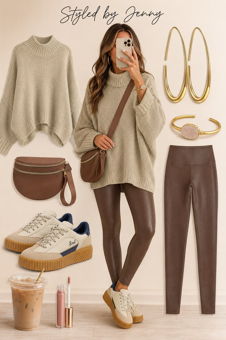 Tendenze moda autunno 2026: outfit cozy con leggings