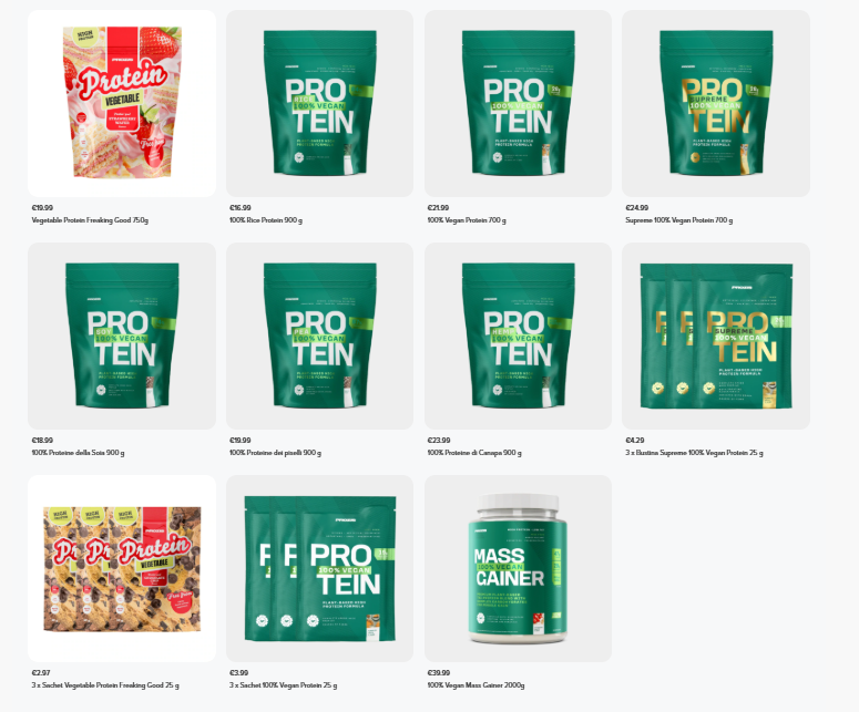 prootti proteici vegan di prozis 