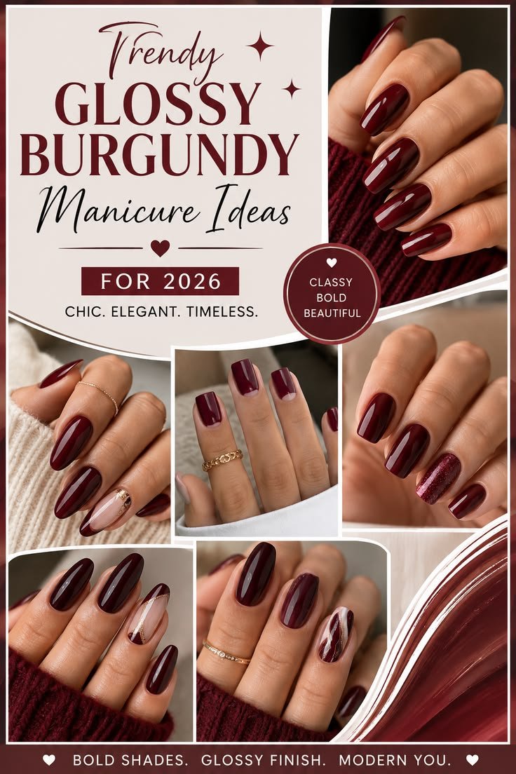 unghie color vino 