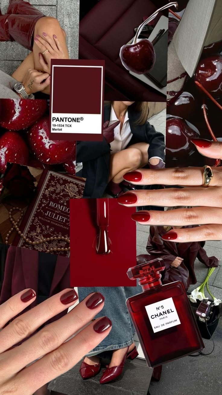 idee per unghie color vino- ispirazioni