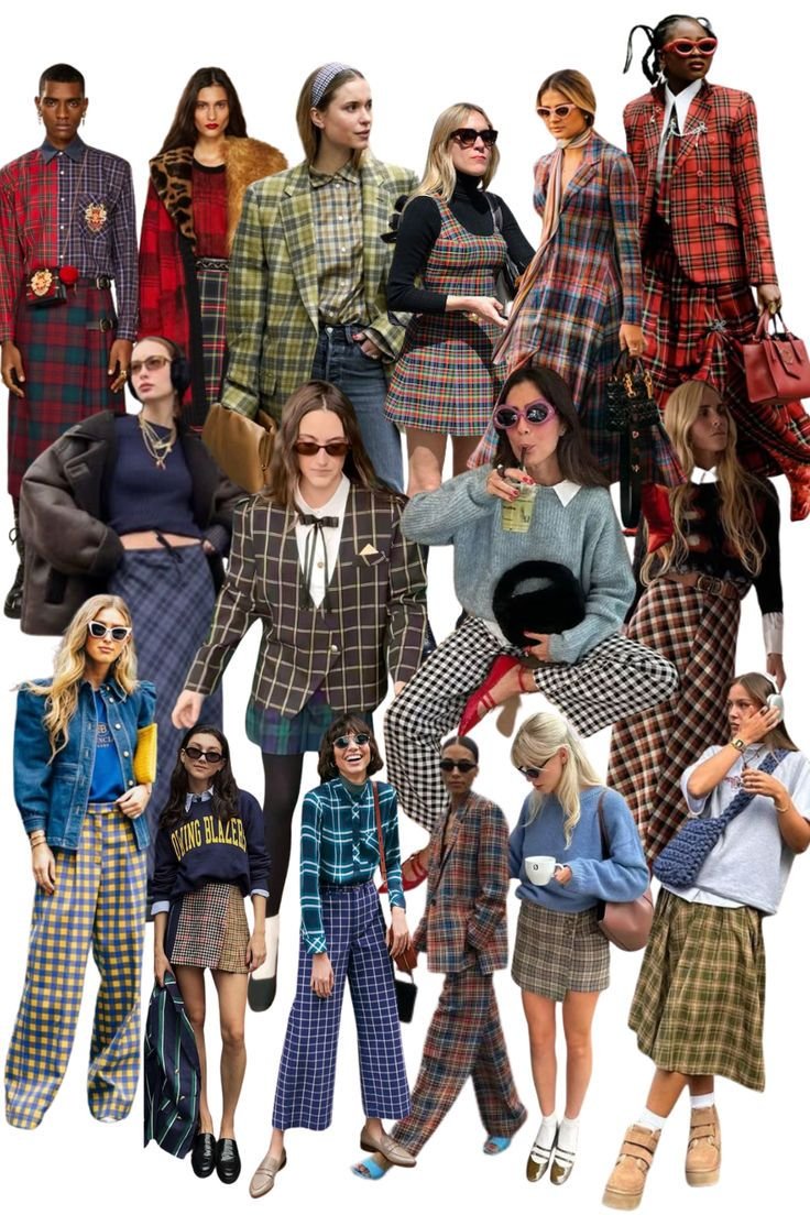 Tendenze moda autunno 2026: collage di inspo sulla fantasia tartan