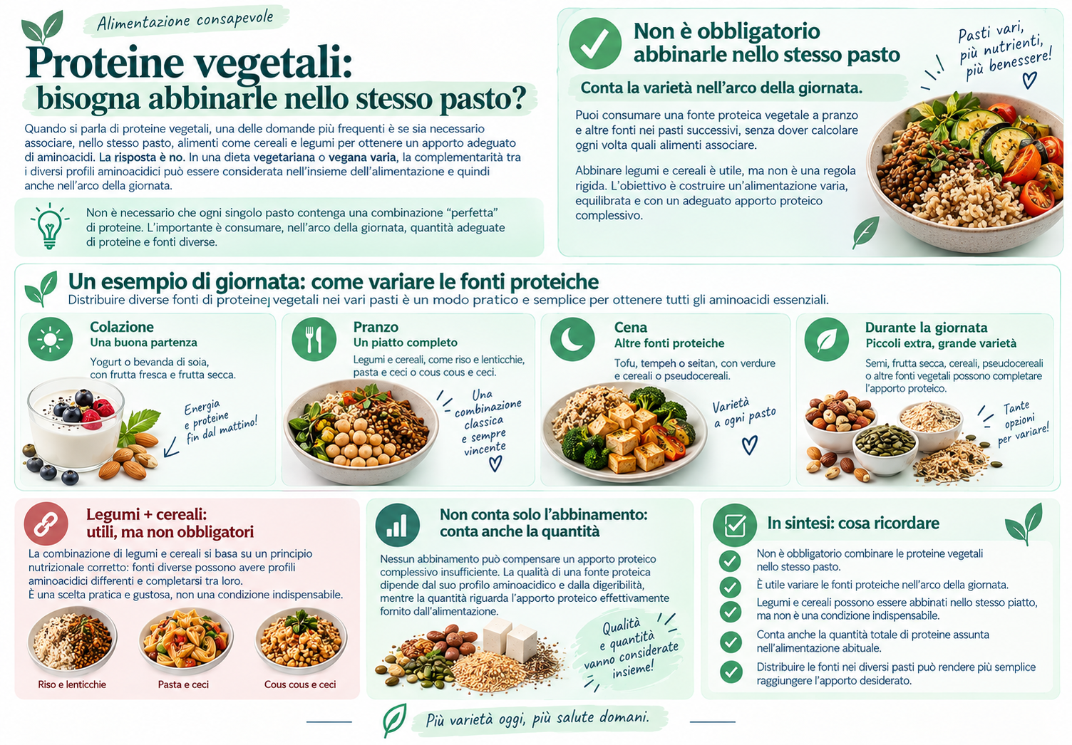 come abbinare le proteine vegetali infografica esplicativa
