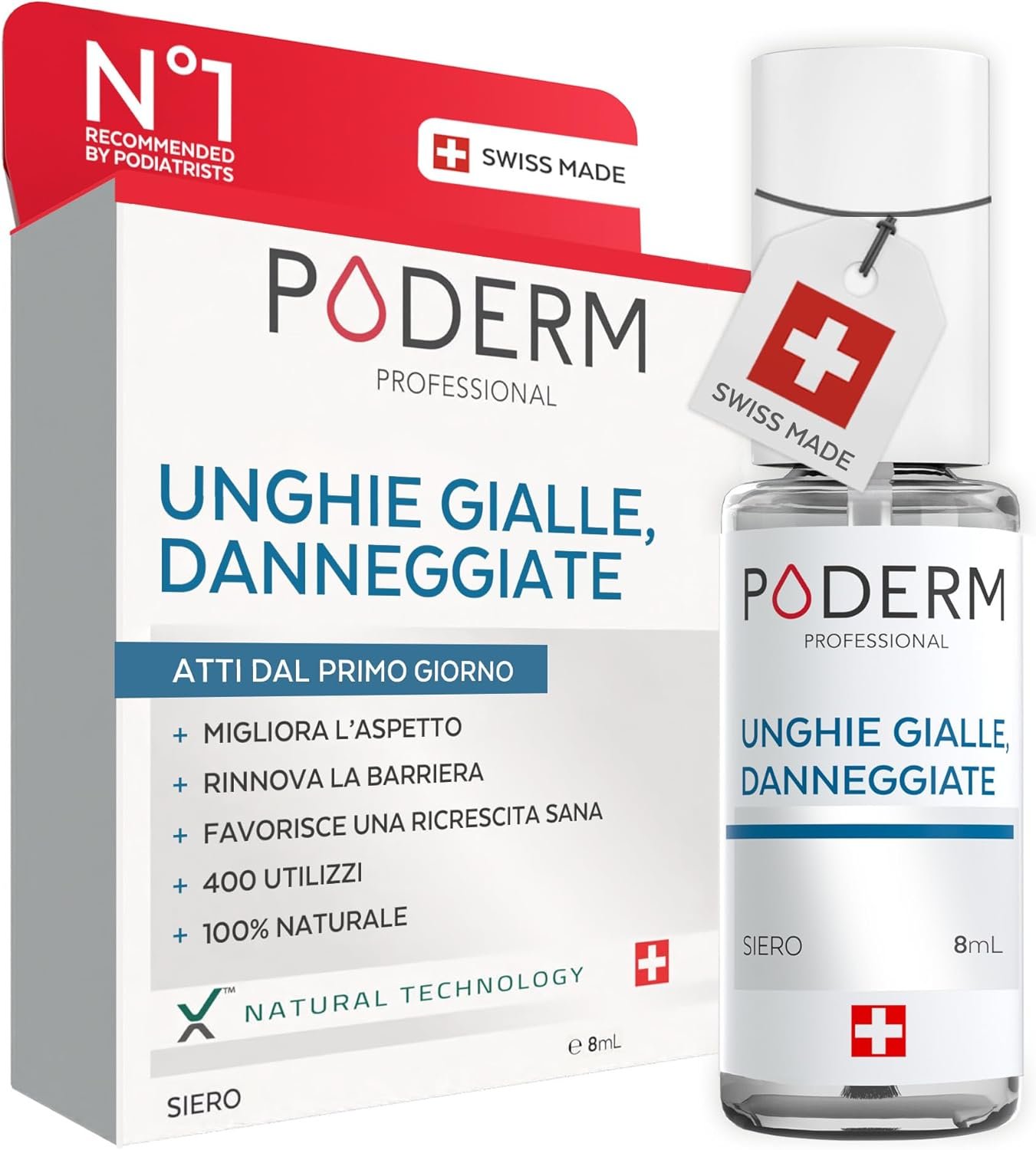 PODERM Siero per unghie ingiallite e danneggiate