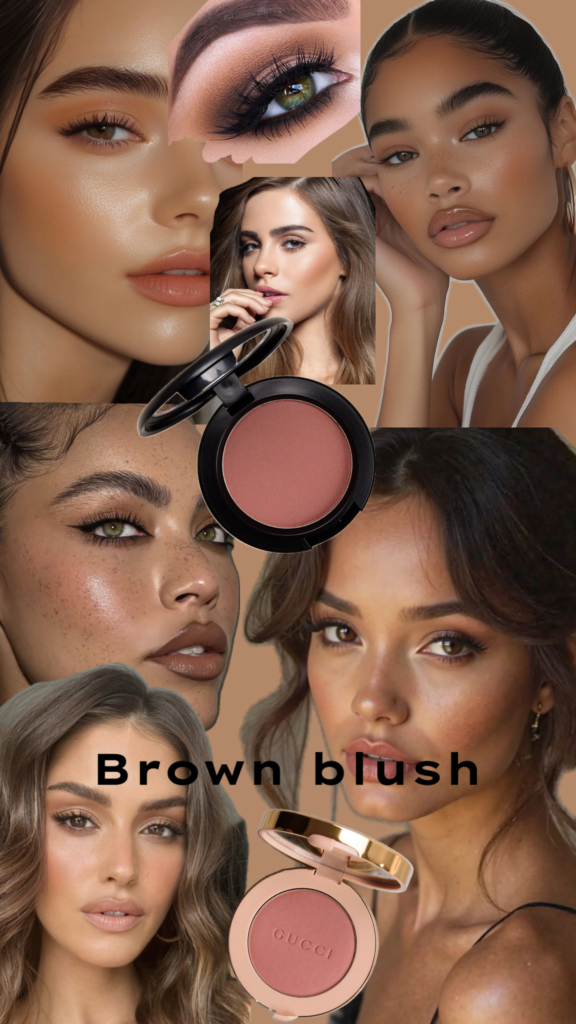 collage di foto in cui viene mostrato il makeup realizzato con anti blush 